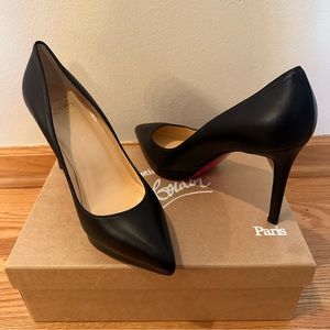 Christian Louboutin Pigalle Plato Leather Red Sole Pumps, Black
